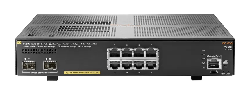 HPE Aruba Networking 2930F 8G PoE+ 2SFP+